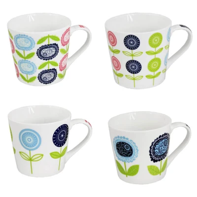 CH-KUBEK PORCELANOWY *FLOWERS* 415ML 8982