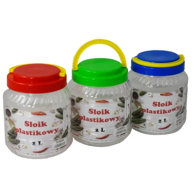 DOMOS-SŁOIK PLASTIKOWY Z WIECZKIEM 2L