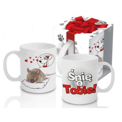 KUBEK PORCELANOWY ZWIERZAK *MYSZ-ŚNIĘ O TOBIE*