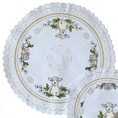 ROD-SERWETKA FI 45CM *WIELKANOC BARANEK* /5/ ZŁOTY