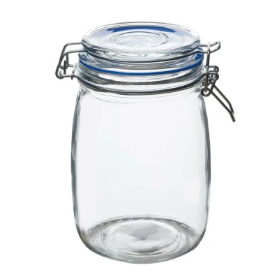 TAD-SŁOIK SZKLANY *MILON* 1L POKRYWA SZKLANA KLIPS