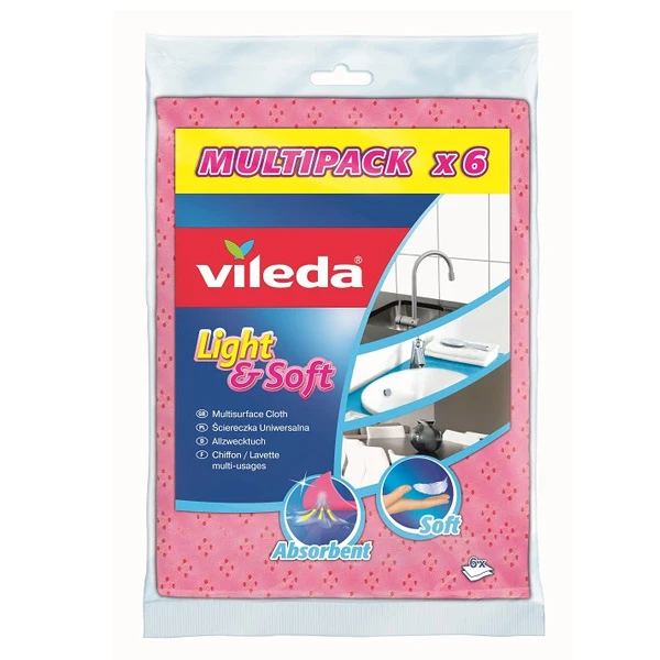 VILEDA-ŚCIERECZKA *LIGHT SOFT* MULTIPACK 6SZT 150539/163965