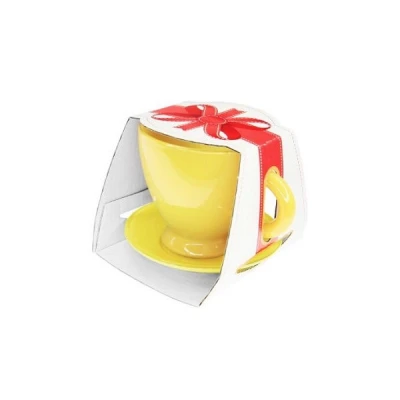 GLA-FILIŻANKA+SPODEK ŻÓŁTA 230ML