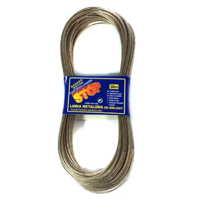 LINKA METALOWA SZNUREK NA PRANIE UBRANIA STALOWA 30MB WYTRZYMAŁA