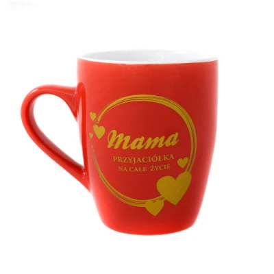 BG-KUBEK BARYŁKA CZERWONA 300ML *MAMA PRZYJACIÓŁKA NA CAŁE ŻYCIE*