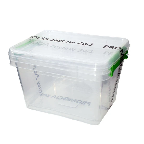 ZESTAW POJEMNIKÓW 2L 2W1 Z ZIELONYMI KLIPSAMI 0031
