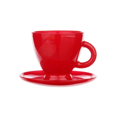 GLA-FILIŻANKA+SPODEK OWALNY CZERWONA ROM