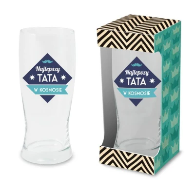 BG-SZKLANKA DO PIWA 0,5L *NAJLEPSZY TATA W KOSMOSIE NIEBIESKI*