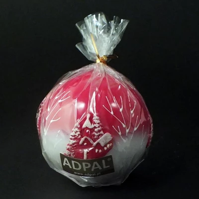 ADPAL-ŚWIECA KULA K-3 WIGILIJNY WIECZÓR LAKIER CZERWONA