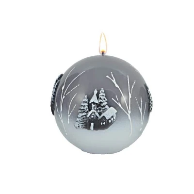 ADPAL-ŚWIECA KULA K-3 WIGILIJNY WIECZÓR LAKIER STALOWE MAGNOLIE