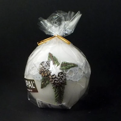 ADPAL-ŚWIECA KULA K-3 ŚWIERKOWY ZAKĄTEK LAKIER BIAŁA