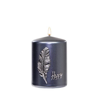 AD-ŚWIECA PIEŃKOWA 100/70 PIÓRKO (HAPPY) METALIK SZARA