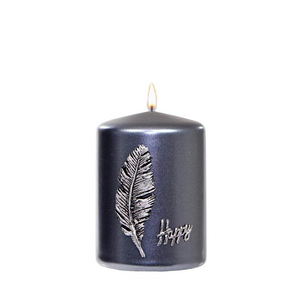 AD-ŚWIECA PIEŃKOWA 100/70 PIÓRKO (HAPPY) METALIK SZARA