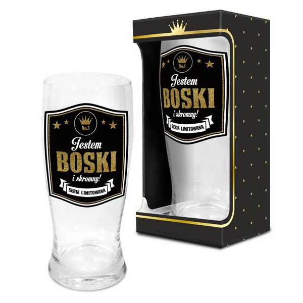 BG-SZKLANKA DO PIWA 0,5L GOLD *JESTEM BOSKI*