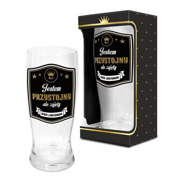 BG-SZKLANKA DO PIWA 0,5L GOLD *JESTEM PRZYSTOJNY*