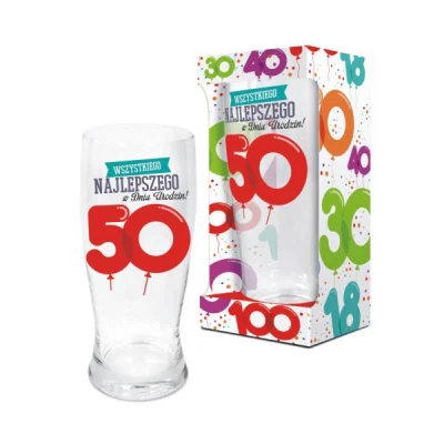 BG-SZKLANKA DO PIWA BALONIKI URODZINOWE *50*