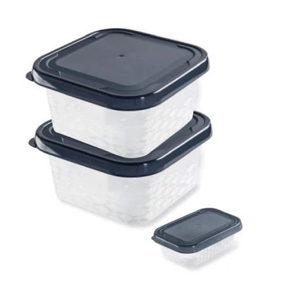 POJEMNIKI NA ŻYWNOŚĆ KOMPLET ZESTAW 3SZT. 2X1,25L + 0,1L Z POKRYWKAMI