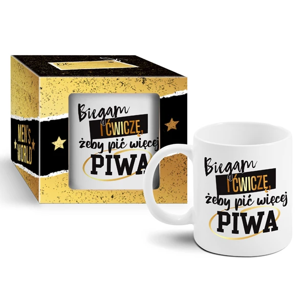 CF-KUBEK BOSS 300ML *BIEGAM ŻEBY MÓC WYPIĆ WIĘCEJ PIWA*