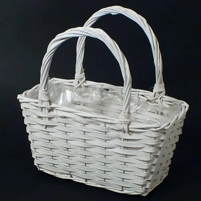 DM-KOSZ WIKLINOWY PROSTOKĄTNY Z USZAMI BIAŁY DM15602/2 MAŁY