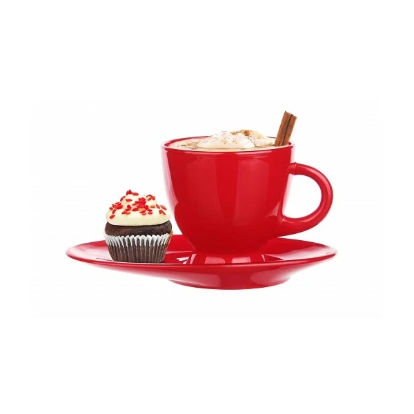 GLA-FILIŻANKA+SPODEK CZERWONA *ELIPSA* 17