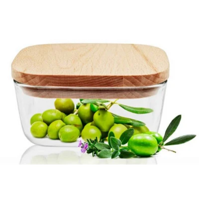 GLASMARK-POJEMNIEK Z WIECZKIEM DREWNO 12,5CM