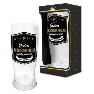 BG-SZKLANKA DO PIWA 0,5L GOLD *JESTEM NIEŚMIAŁY*