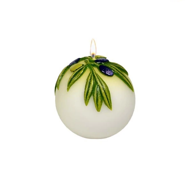 AD-ŚWIECA KULA K-3 FI 80 *OLIWKA* MATOWA BIAŁA