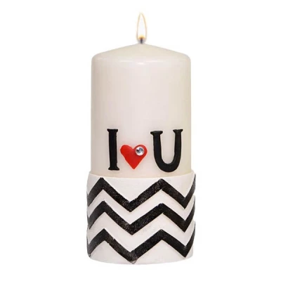 AD-ŚWIECA PIEŃKOWA 150/70 *TI AMO* MATOWA BIAŁA