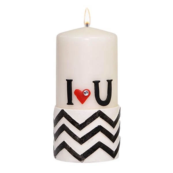 AD-ŚWIECA PIEŃKOWA 150/70 *TI AMO* MATOWA BIAŁA