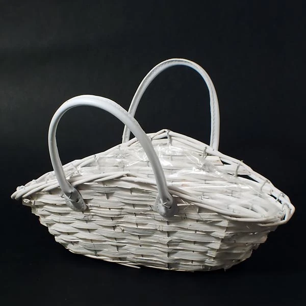 DM-KOSZ WIKLINOWY OWALNY Z USZAMI BIAŁY DM15234/1 MAŁY