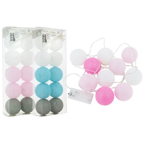 EM-LAMPKI *COTTON BALLS* 10 LED KOLOR MCL102