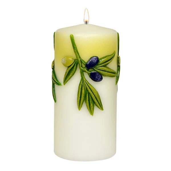 AD-ŚWIECA PIEŃKOWA 150/70 *OLIWKA* MATOWA BIAŁA