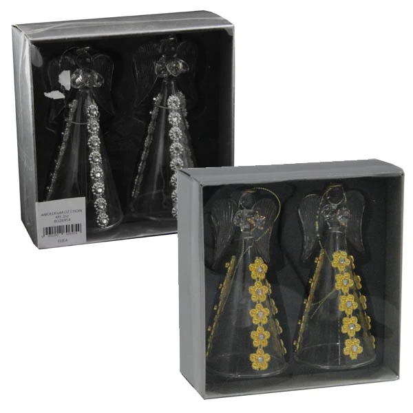 CH-OZDOBA CHOINKOWA 2 ANIOŁKI SZKLANE 6954