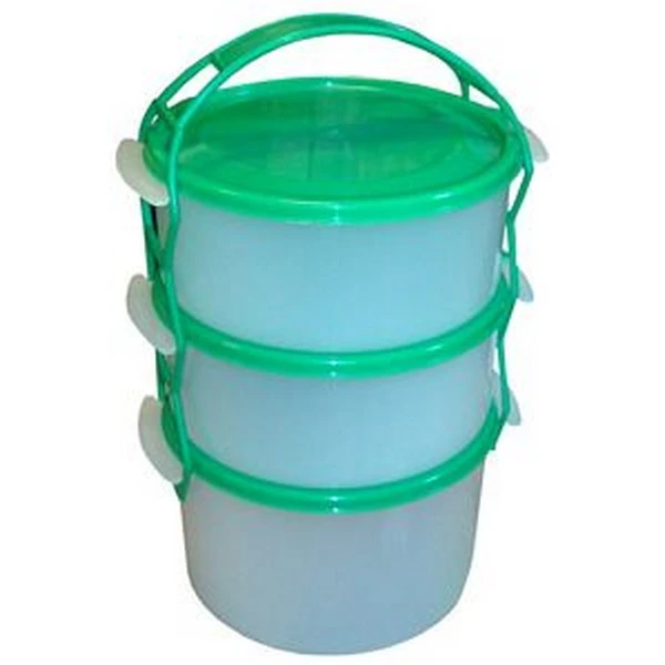 MENAŻKA PLASTIKOWA OBIADOWA POJEMNIK NA ŻYWNOŚĆ 3 CZĘŚCIOWY Z UCHWYTEM