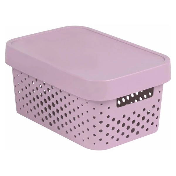 POJEMNIK AŻUROWY *INFINITY* 4,5L Z POKRYWĄ RÓŻOWY 229156