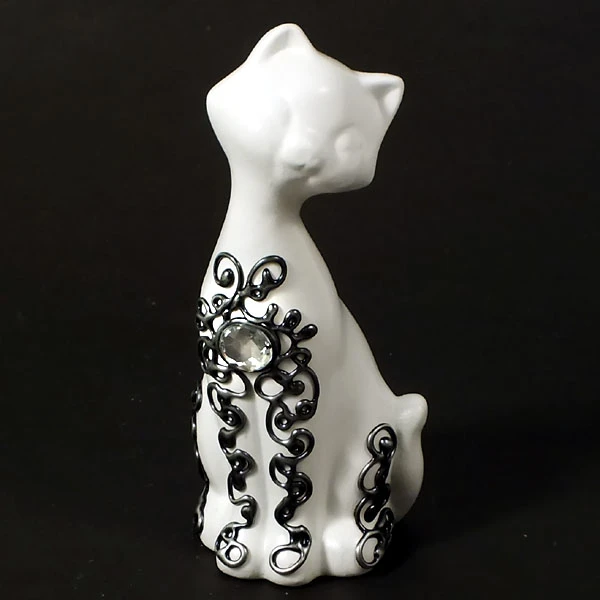 CER-KOT SMUKŁY ŚREDNI *DEKOR SREBRO* C-031DS