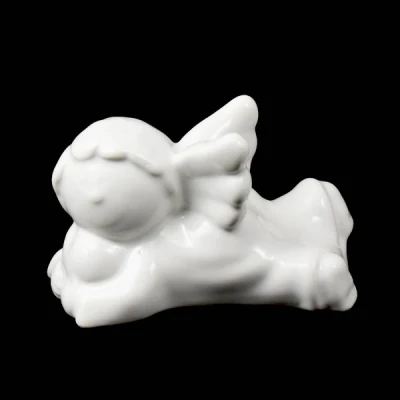 CER-ANIOŁ CYPISEK LEŻĄCY *SZKLIWO BIAŁE* C-642SZB