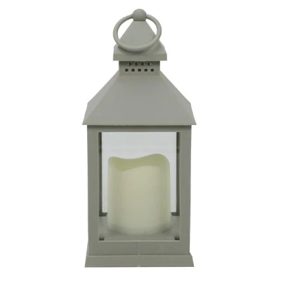 TOM-LATARNIA LED 10*10*24CM LRN01S  SZARA