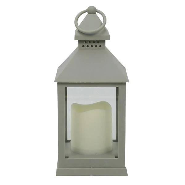 TOM-LATARNIA LED 10*10*24CM LRN01S  SZARA