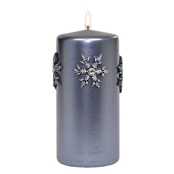 ADPAL-ŚWIECA PIEŃKOWA 150/70 CHRISTMAS TIME METALIK SZARA