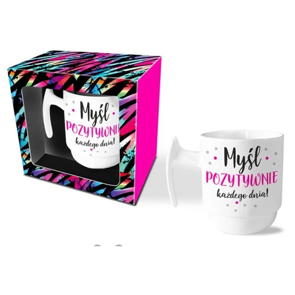 BG-KUBEK MATOWY *JOY* 310ML *MYŚL POZYTYWNIE KAŻDEGO DNIA*