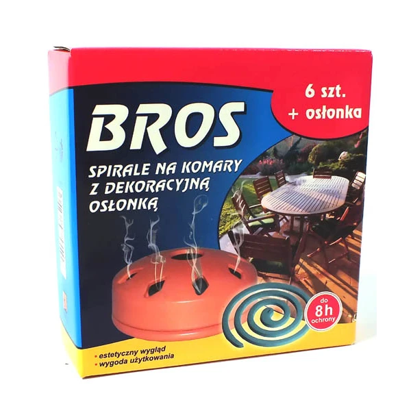 BROS- SPIRALA NA KOMARY 6 SZT. + OSŁONKA DEKOR