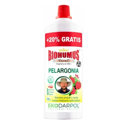 NAWÓZ BIOHUMUS EXTRA PELARGONIA 1L +20% GRATIS