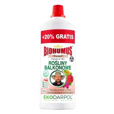 NAWÓZ BIOHUMUS EXTRA ROŚLINY BALKONOWE 1L +20% GRATIS