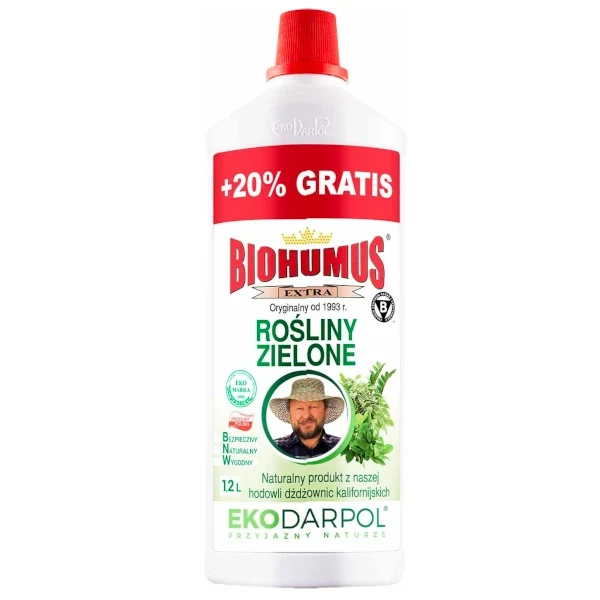 NAWÓZ BIOHUMUS EXTRA ROŚLINY ZIELONE 1L +20% GRATIS