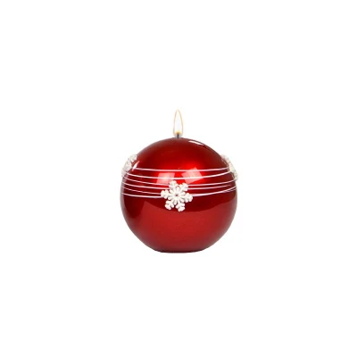 ADPAL-ŚWIECA KULA K-3 FI 80 SECRET STARS METALIK W.P. CZERWONA