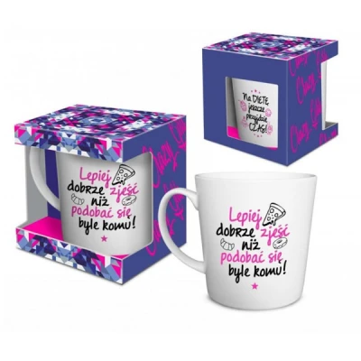 BG-KUBEK MATOWY 480ML *LEPIEJ DOBRZE ZJEŚĆ...*