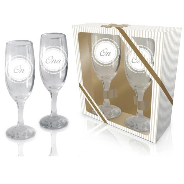 BG-ZESTAW 2 KIELISZKÓW ŚLUBNY *ON I ONA*