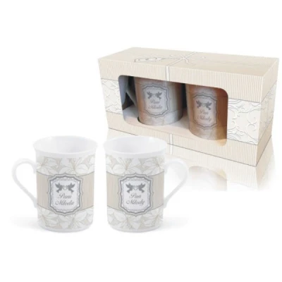 BG-ZESTAW 2 KUBKÓW ŚLUBNYCH *PAN I PANI MŁODA*