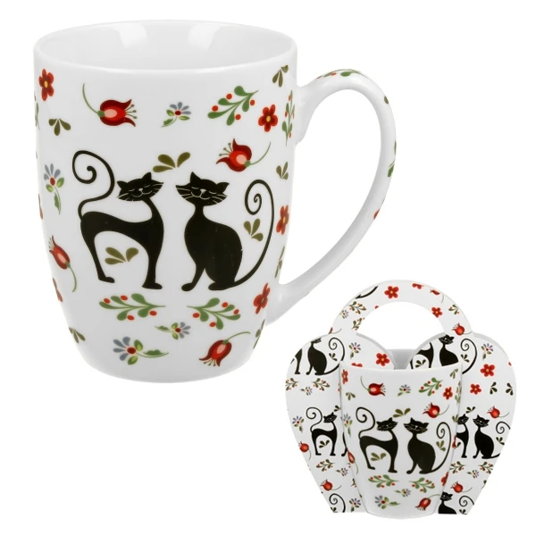 DUO-KUBEK W KOSZYCZKU 350ML *KOTY ETNO*